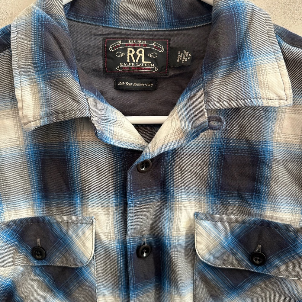 Double R Ralph Lauren RRL 25th Anniversary Plaid Shirt Men’s Size Small - Picture 4 of 10